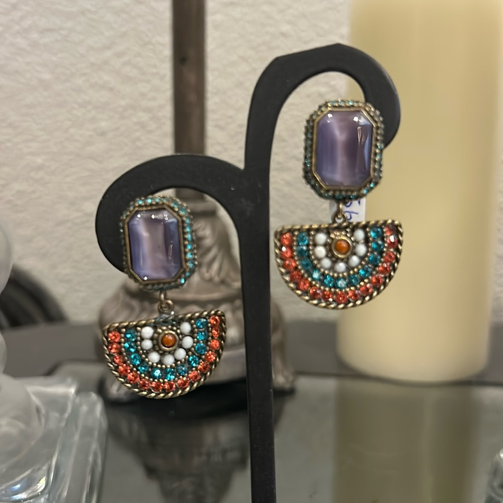 Crystal clip on earrings